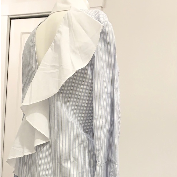 River island ruffles back striped button shirt - Picture 6 of 6